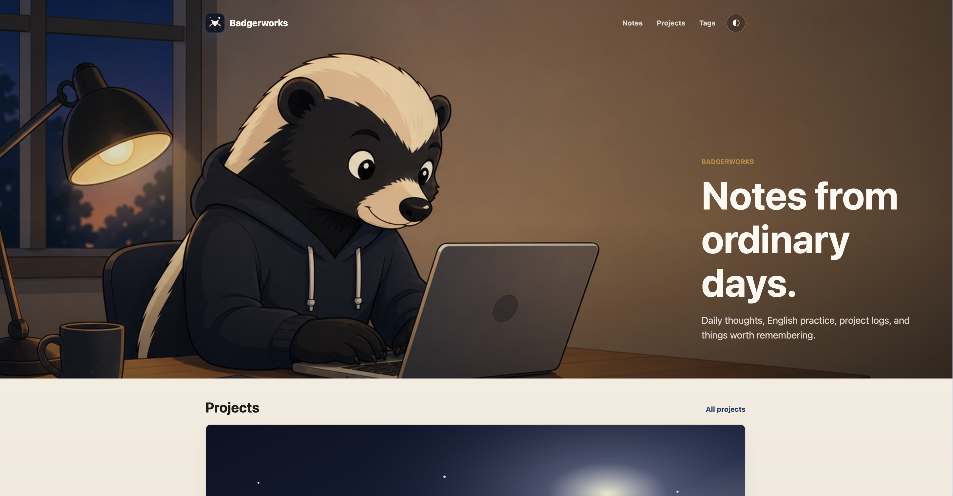 Astro blog homepage screenshot