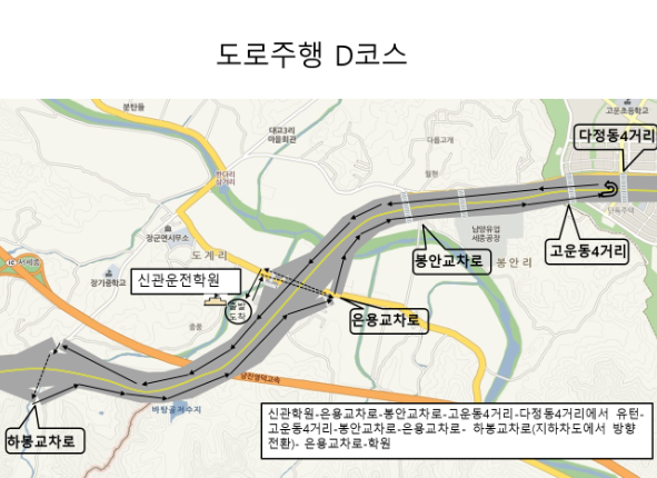 도로 주행 D코스 약도