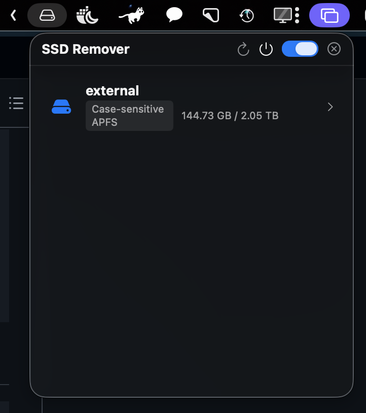SSD Remover volume list screenshot